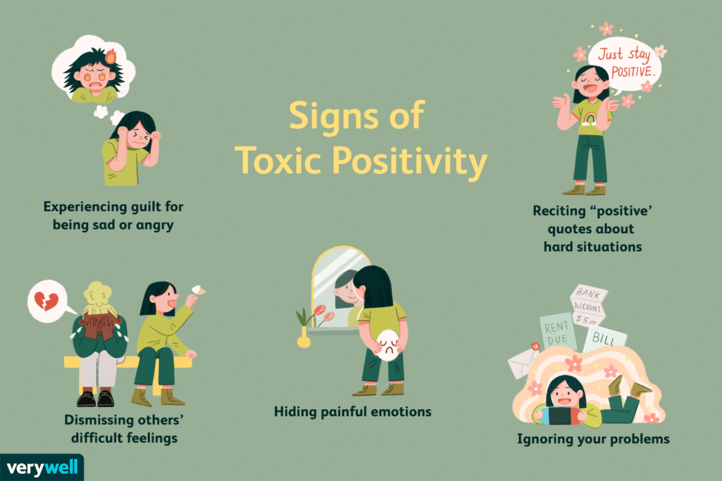 Signs of toxic positivity with five examples